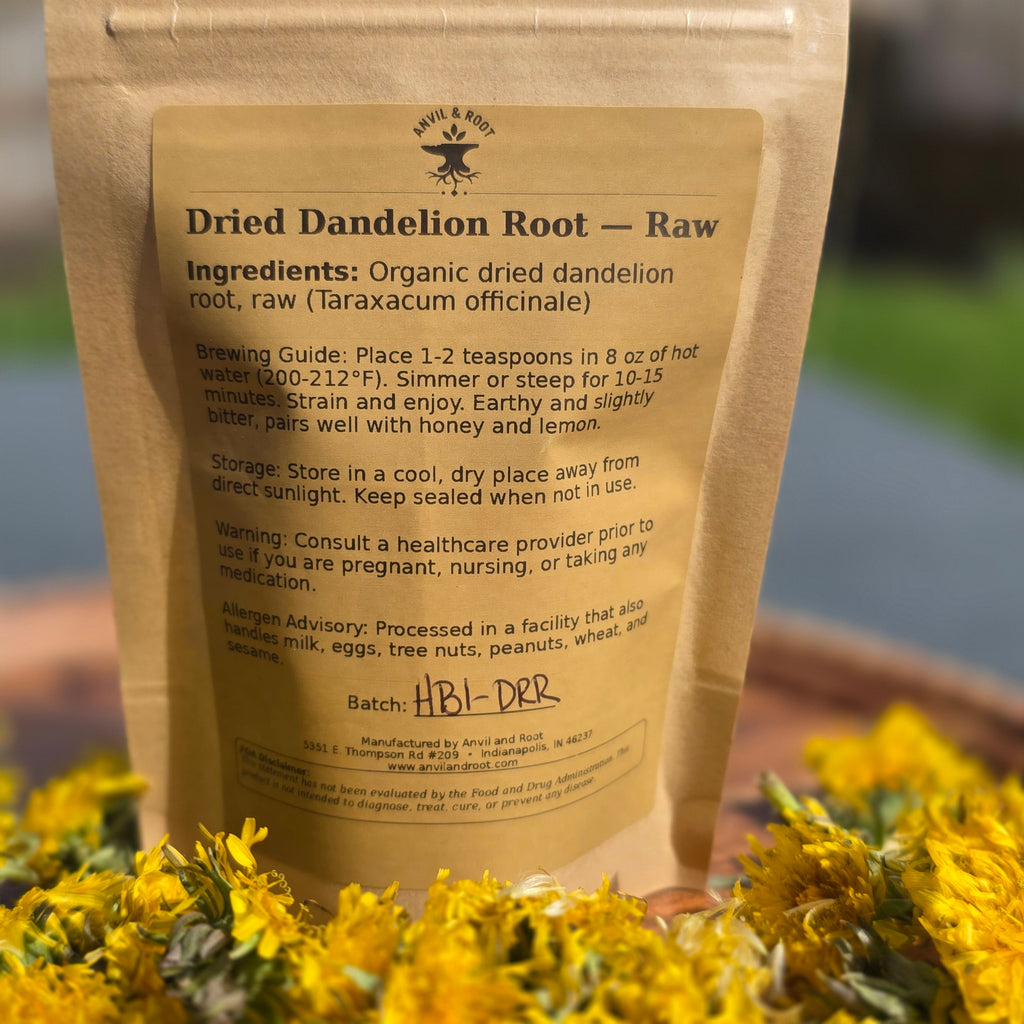 Dandelion Root — Raw, Cut & Sifted, Organic