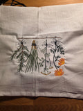 Embroidered Herb Kitchen Towel — Handmade