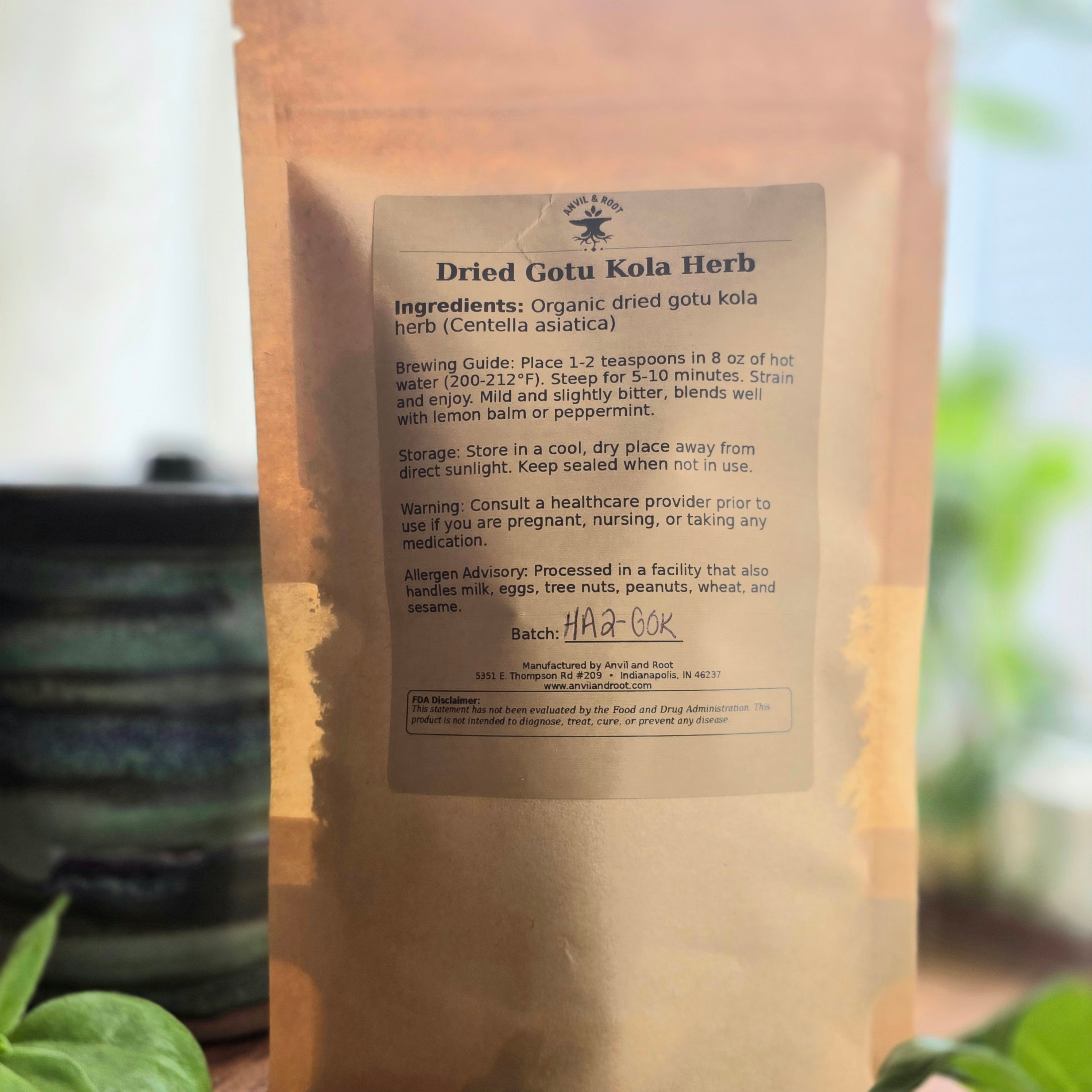Gotu Kola Herb — Cut & Sifted, Organic
