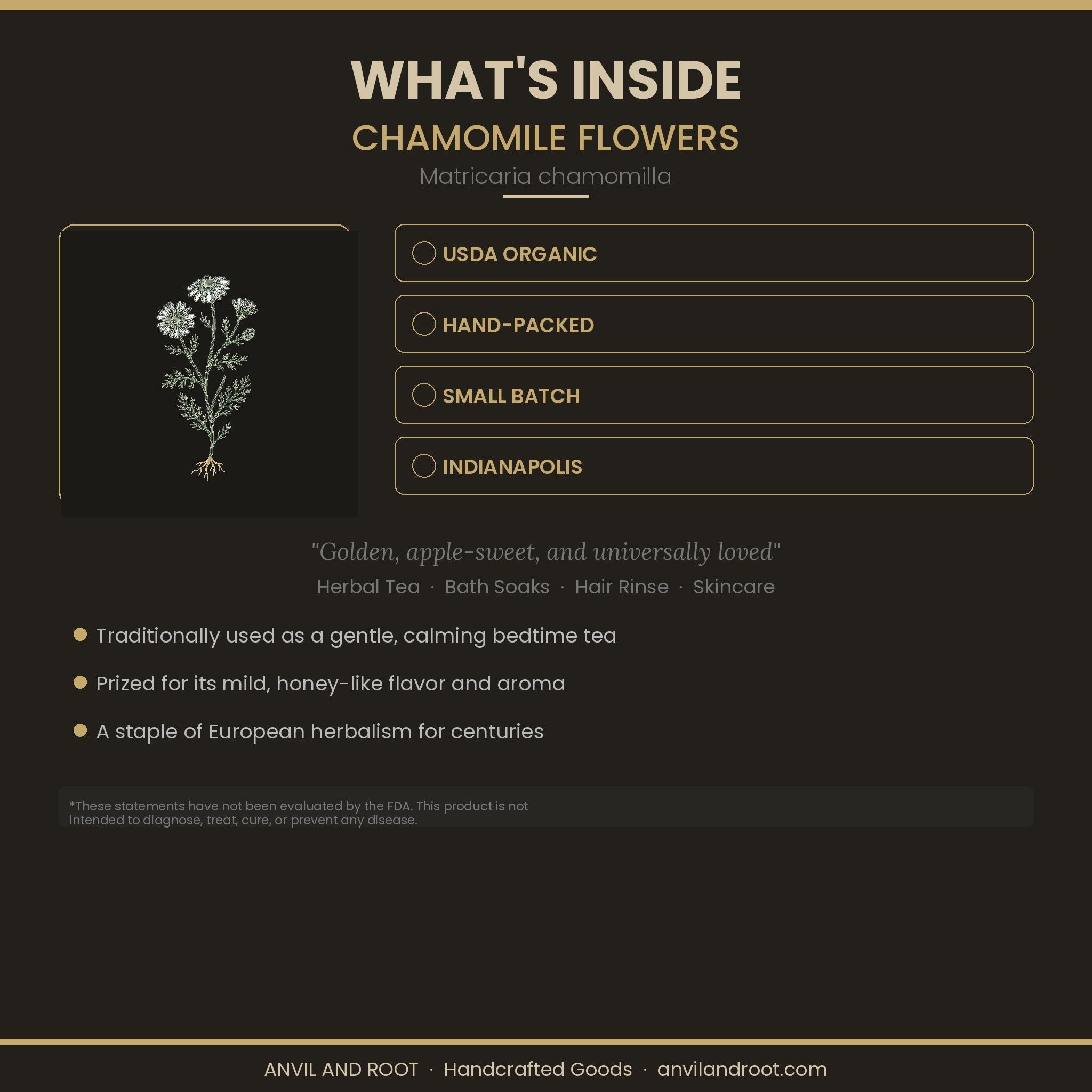 Chamomile Flowers — Whole, Organic (Egyptian)