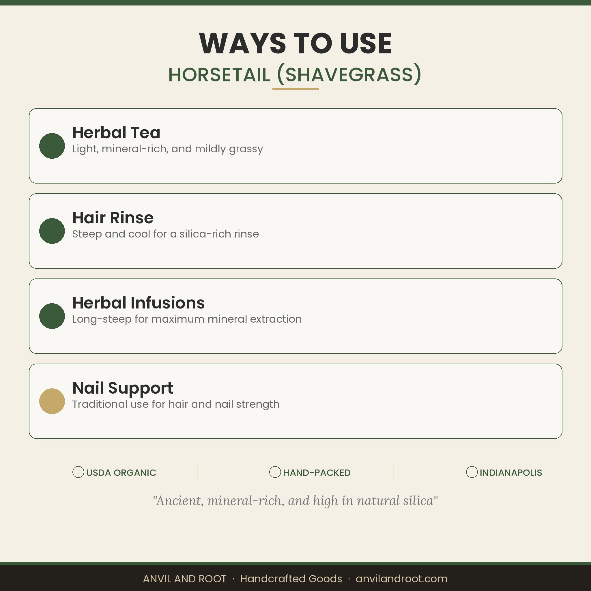 Horsetail (Shavegrass) — Cut & Sifted, Organic