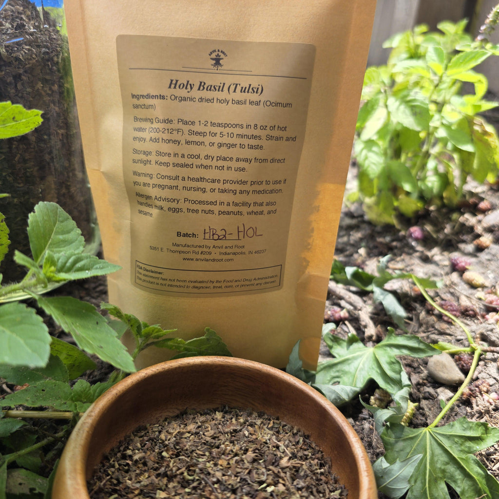 Holy Basil (Tulsi) — Cut & Sifted, Organic - Anvil & Root
