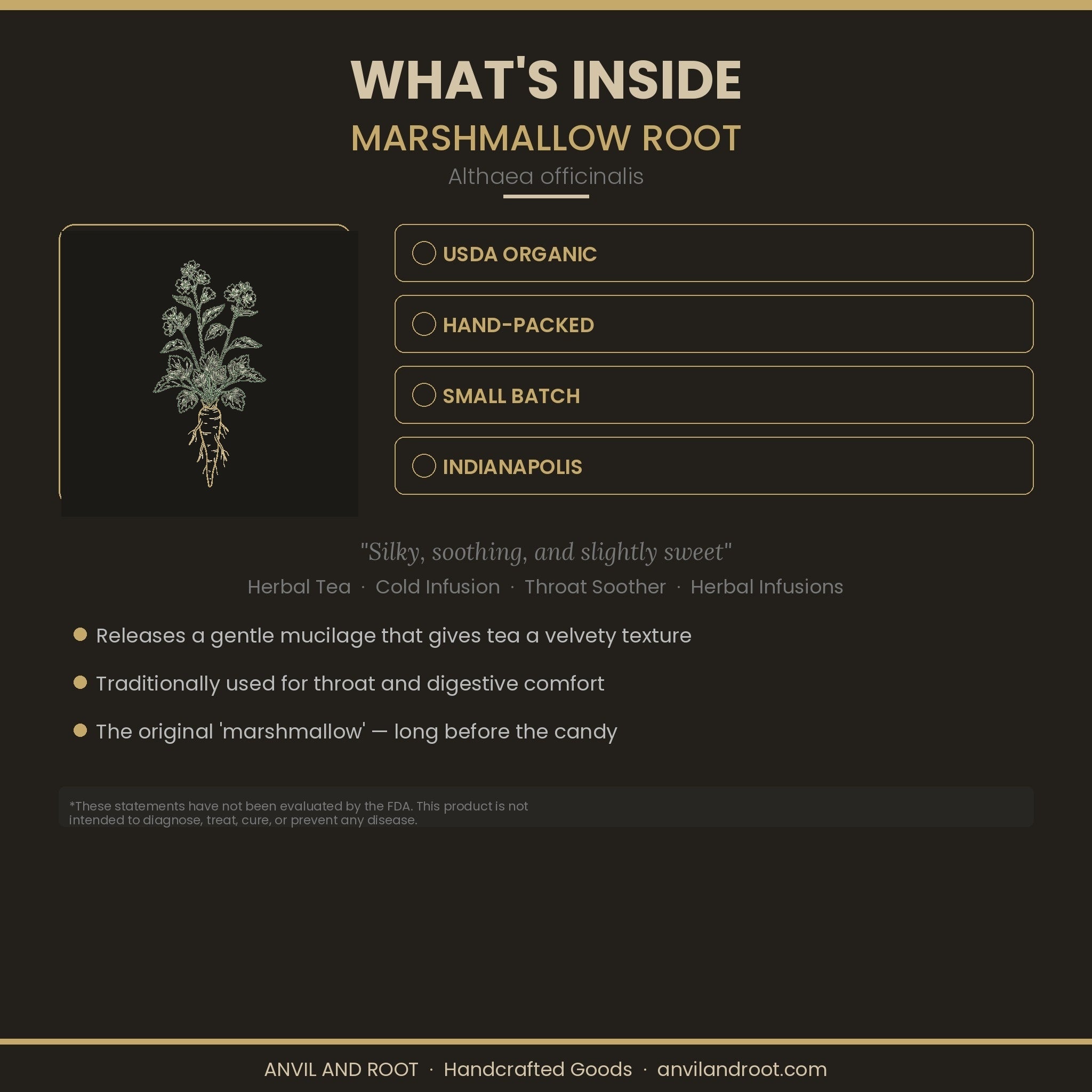Marshmallow Root — Cut & Sifted, Organic