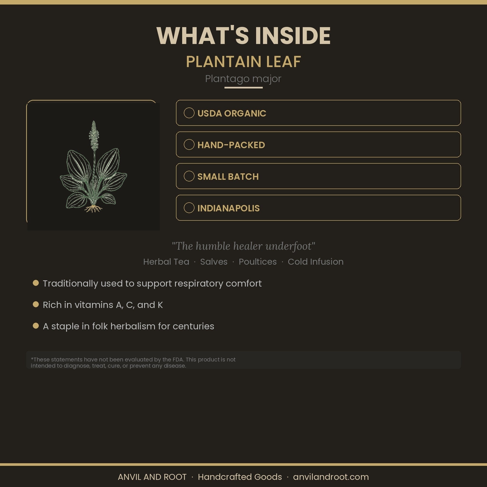 Plantain Leaf — Cut & Sifted, Organic