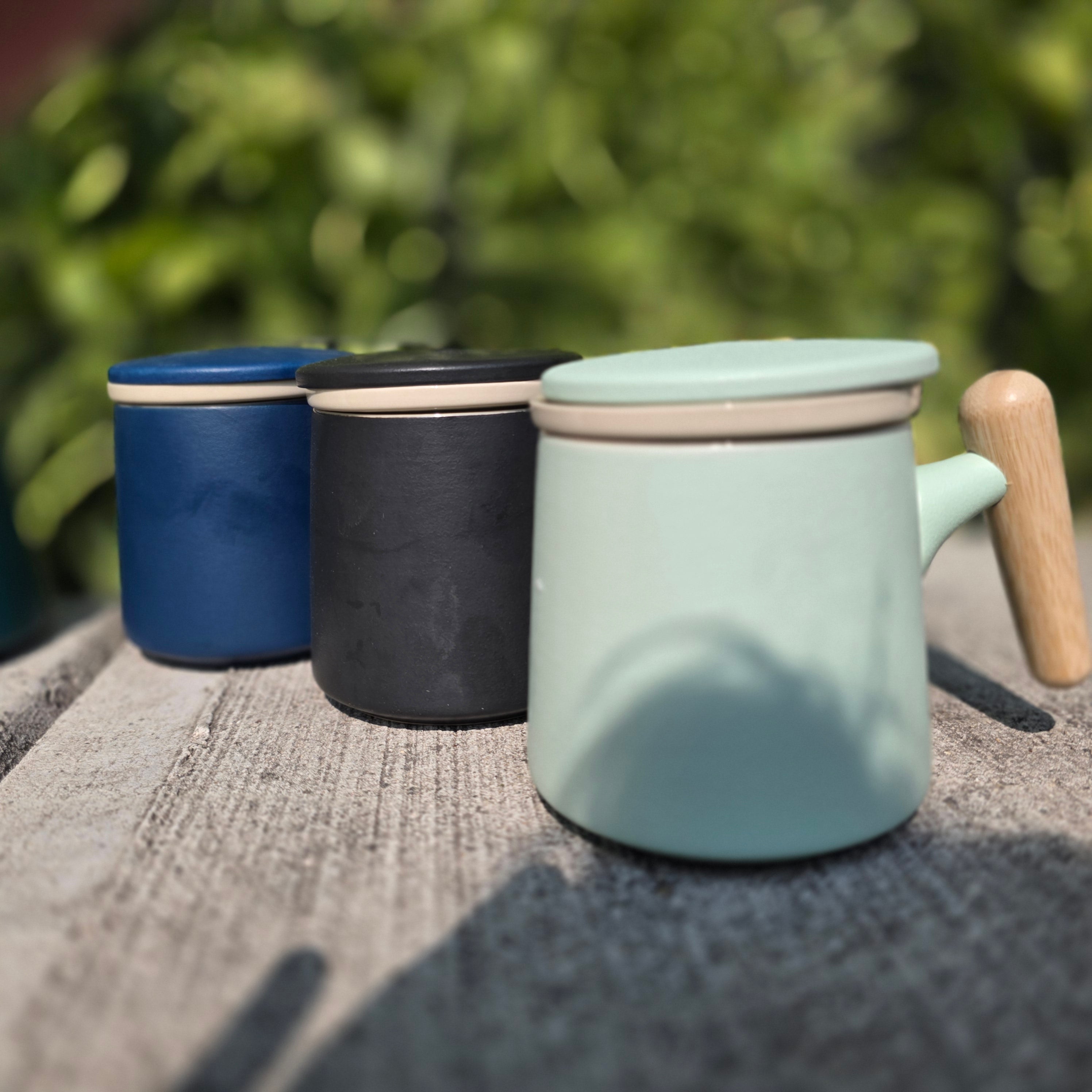 The Ultimate Steeping Mug - 12 oz Ceramic - Wood Handle with Strainer & Lid