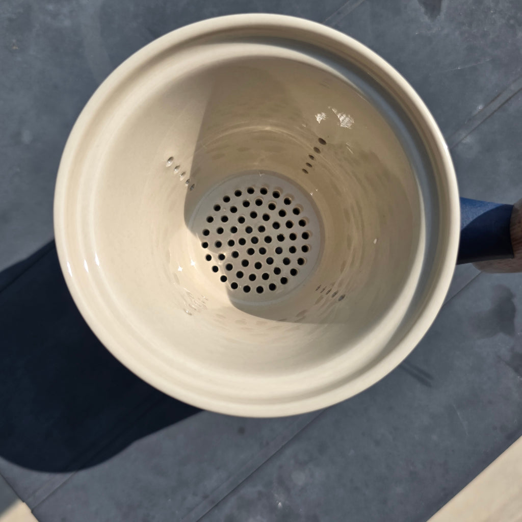 The Ultimate Steeping Mug - 12 oz Ceramic - Wood Handle with Strainer & Lid