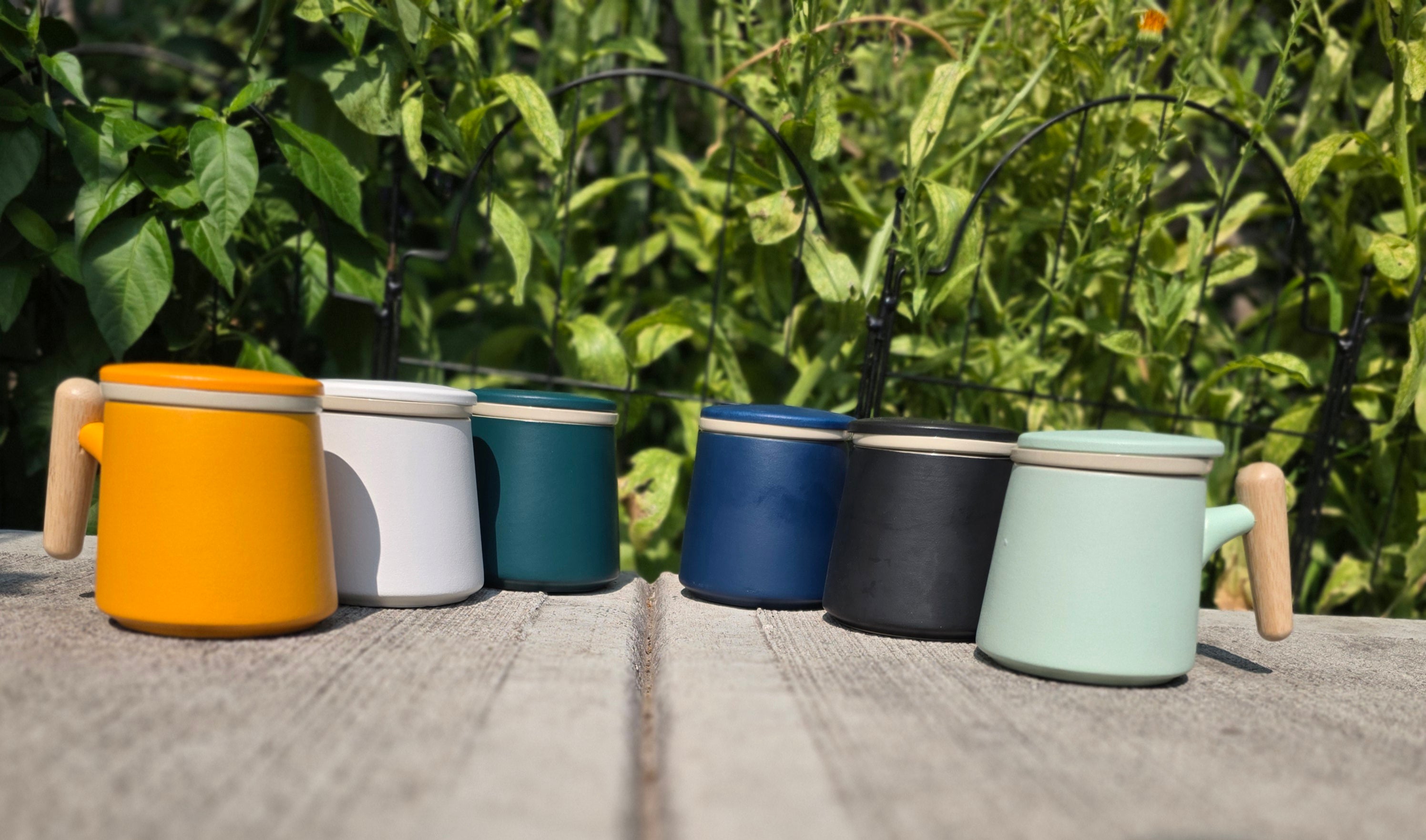 The Ultimate Steeping Mug - 12 oz Ceramic - Wood Handle with Strainer & Lid