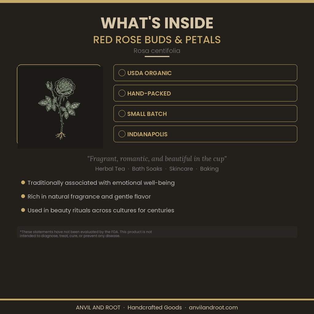 Red Rose Buds & Petals — Organic